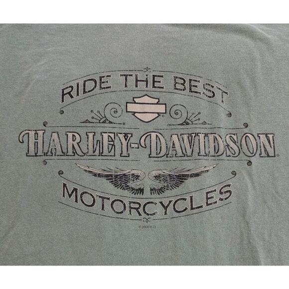Vtg Harley Davidson T-Shirt Large Green 2006 Santa Barbara California USA Z - Picture 13 of 13